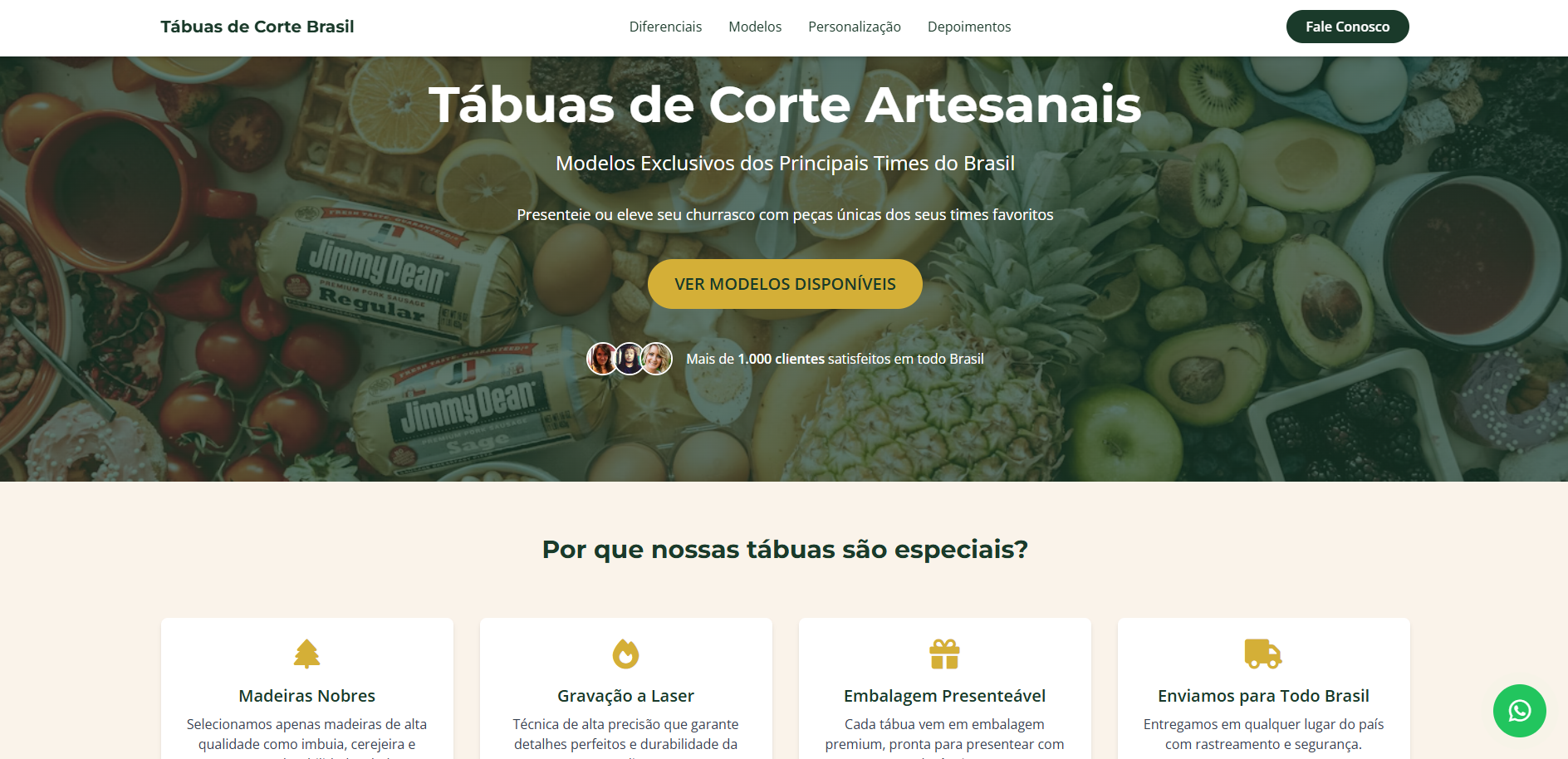 Tábua de carne artesanal